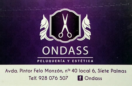 ondass peluqueria tarjeta anverso